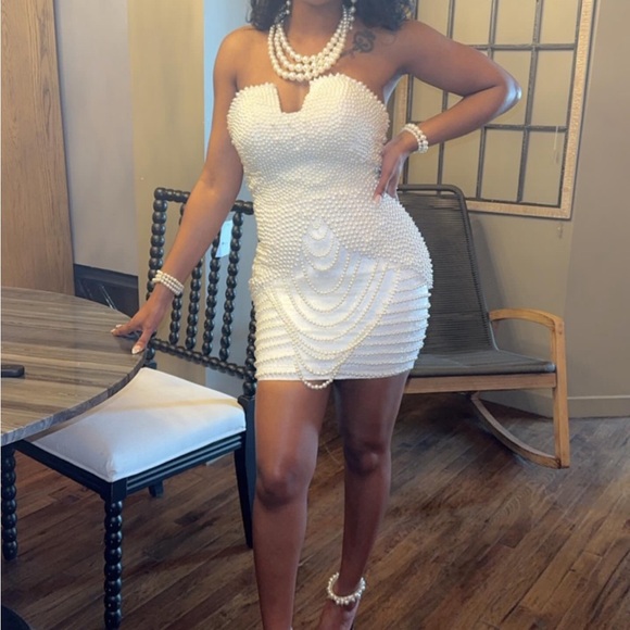 Custom Made Pearl Dress - Picture 4 of 6